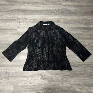 Black zebra print burn out blouse